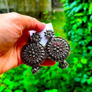 Elegant Silver Rustic Earrings- new in box